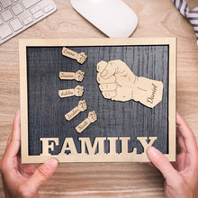 Personalized Fists Wooden Plaques Decor Sign Family Names Desk Plaque Gifts for Family