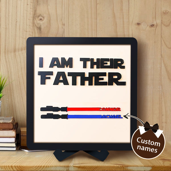 Personalized Light Saber I Am Their Father Wooden Sign Father's Day Gifts