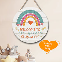 Custom Rainbow Teacher Door Sign, Welcome Sign Gift for Teacher -SantaSocks 