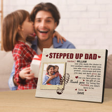 Personalized Desktop Picture Frame Custom Stepped Up Dad Sign Father's Day Gift - SantaSocks