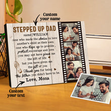 Personalized Dad Picture Frame Custom Stepped Up Dad Film Sign Father's Day Gift - SantaSocks