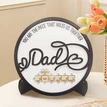 Personalized Dad Round Puzzle Plaque You Are the Piece That Holds Us Together Father's Day Gift - SantaSocks