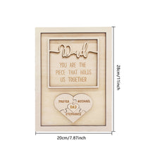 Personalized Puzzle Plaque Dad You Are the Piece That Holds Us Together Father's Day Gift - SantaSocks