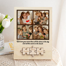 Personalized Wooden Photo Puzzle Sign Custom Family Member Sign Gift for Mom