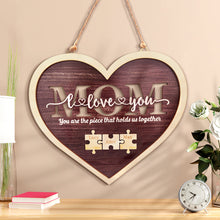 Personalized Mom Heart Puzzle Plaque You Are the Piece That Holds Us Together Mother's Day Gift