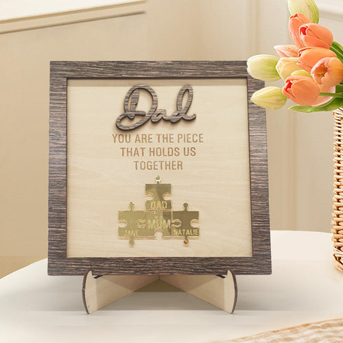 Personalized Dad Puzzle Plaque You Are the Piece That Holds Us Together Father's Day Gift - SantaSocks