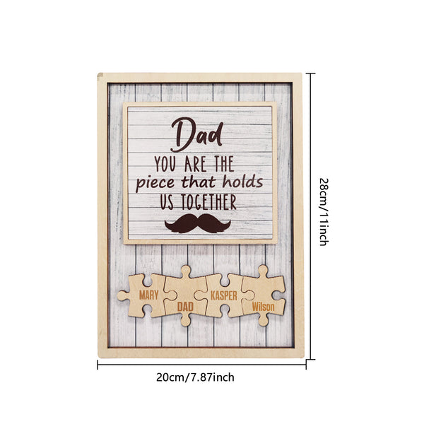 Personalized Dad Puzzle Beard Plaque You Are the Piece That Holds Us Together Gifts for Dad - SantaSocks