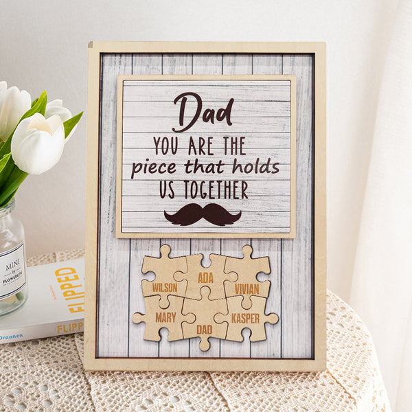 Personalized Dad Puzzle Beard Plaque You Are the Piece That Holds Us Together Gifts for Dad - SantaSocks