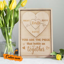 Personalized Dad Puzzle Sign You Are the Piece That Holds Us Together Gifts for Dad - SantaSocks