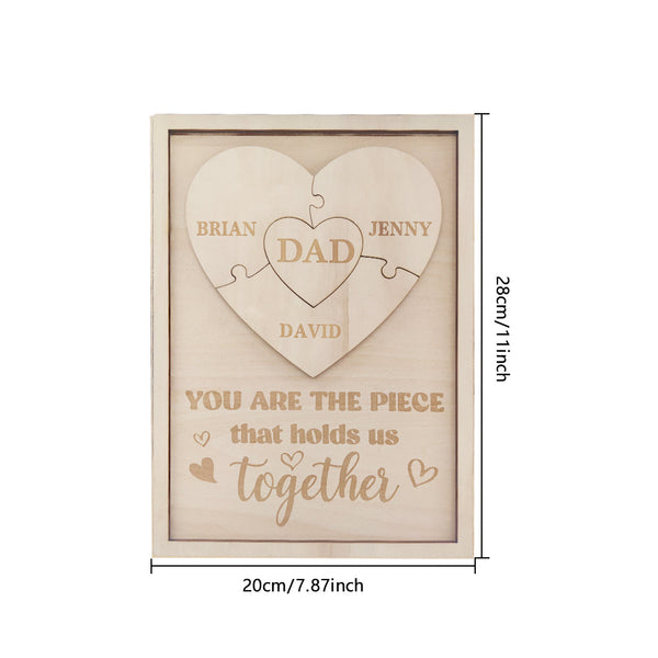 Personalized Dad Puzzle Sign You Are the Piece That Holds Us Together Gifts for Dad - SantaSocks
