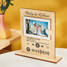 Scannable Spotify Code Film Picture Frame Custom Standing Photo Wood Frame Valentine's Day Gifts