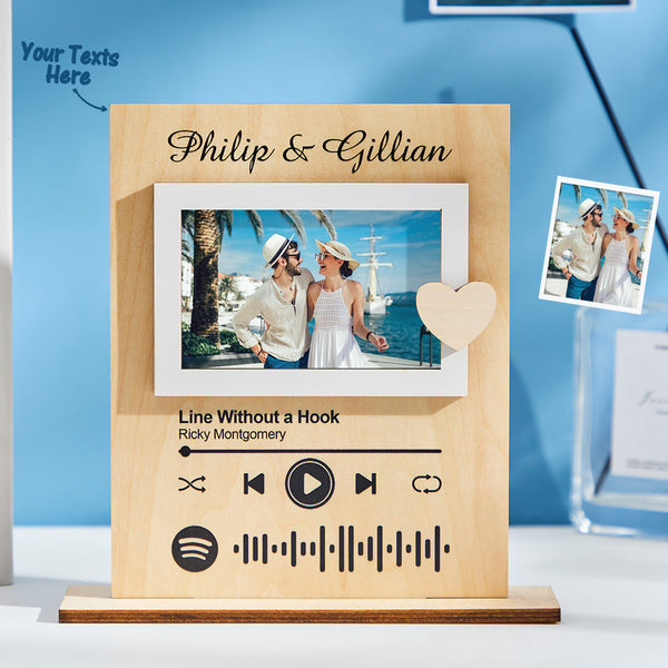 Scannable Spotify Code Film Picture Frame Custom Standing Photo Wood Frame Valentine's Day Gifts