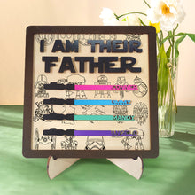 Personalized I Am Their Father Sign Wooden Light Saber Plaque Father's Day Gifts - SantaSocks