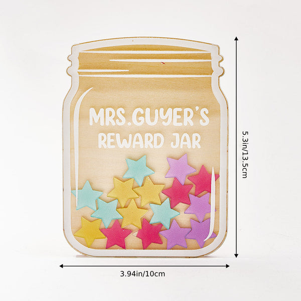 Personalized Stars Reward Jar Custom Text Magnetic Bulletin Board Behavior Jar Gift for Students