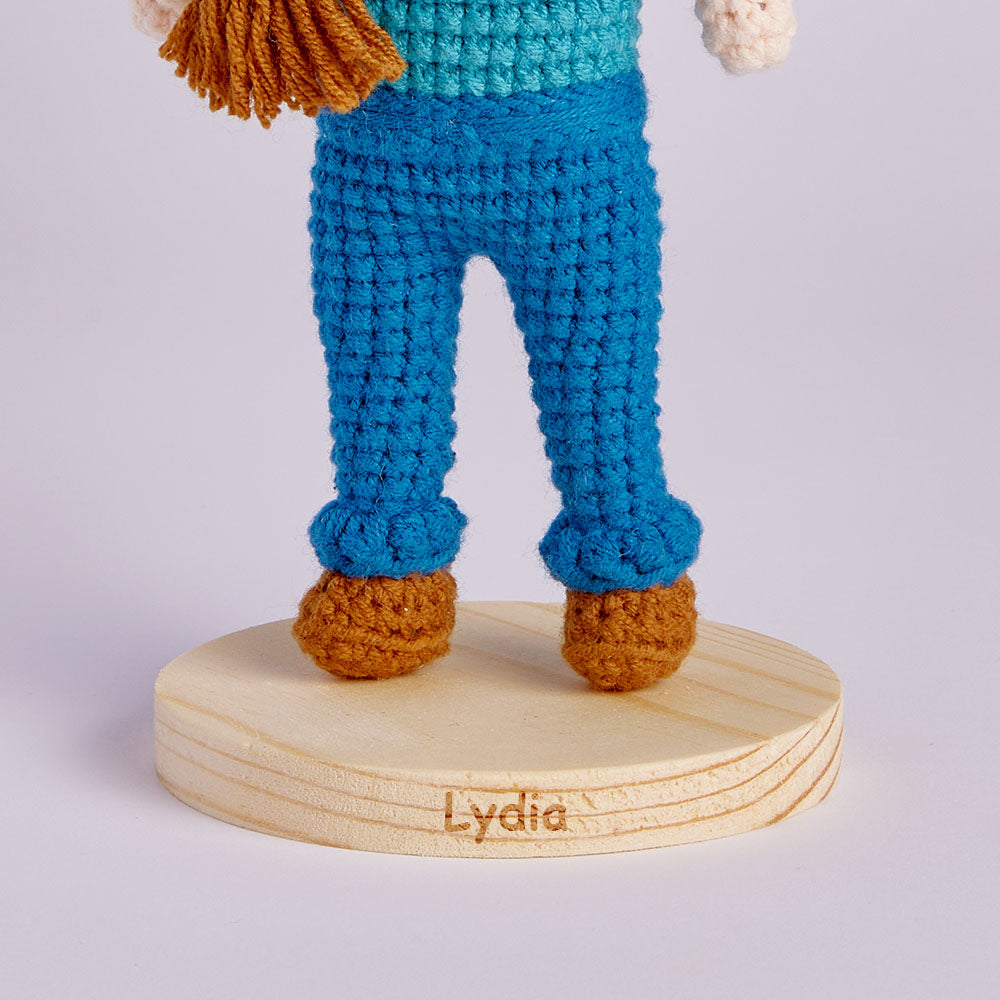 15cm Crochet Doll Custom Name Base Stand