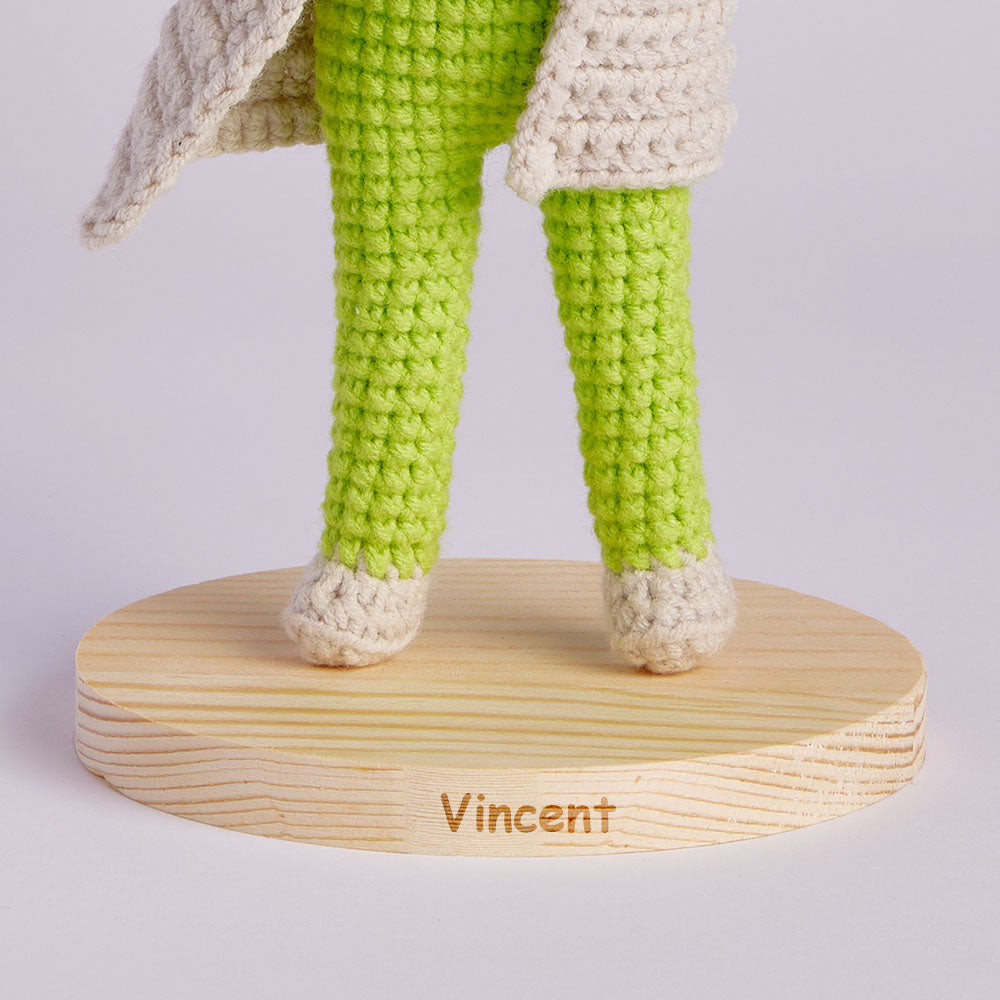 20cm Crochet Doll Custom Name Base Stand