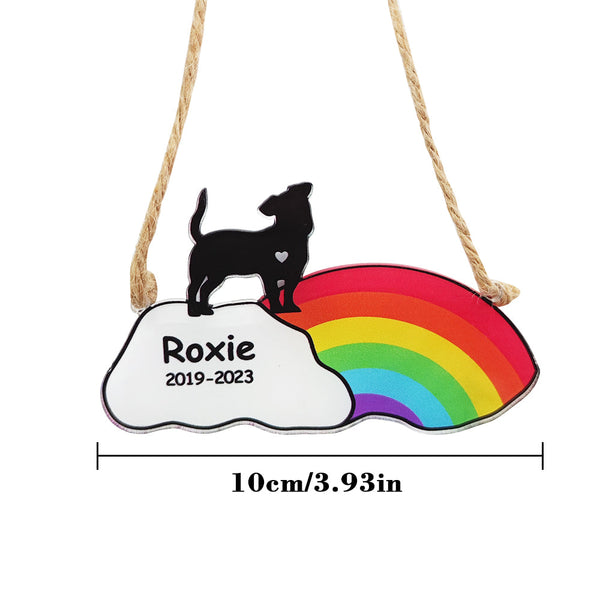 Personalized Pet Rainbow Bridge Custom Dog Rainbow Ornament Memorial Gifts for Loss of Dogs