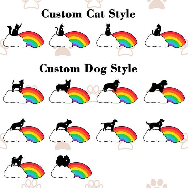 Personalized Pet Rainbow Bridge Custom Dog Rainbow Ornament Memorial Gifts for Loss of Dogs