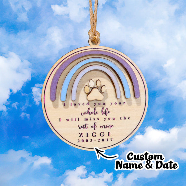 Personalized Rainbow Bridge Pet Memorial Ornament Sympathy Gifts for Pet Lovers
