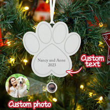 Custom Projection Ornament Personalized Photo Paw Ornament Gifts for Pet Lovers