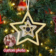 Personalized Projection Ornament Custom Photo Star Ornament for Christmas Gifts