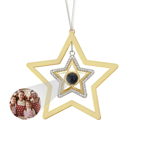 Personalized Projection Ornament Custom Photo Star Ornament for Christmas Gifts