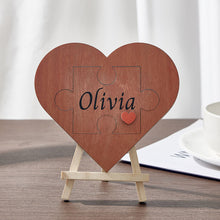 Custom Love Puzzle Piece Sign Personalized Wooden Heart Shaped Plaque Romantic Gifts for Her