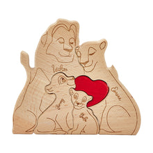 Personalized Wooden Lion Puzzle Custom Lion Family Names Puzzle Home Decor Gifts - SantaSocks