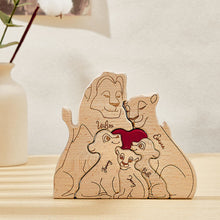 Personalized Wooden Lion Puzzle Custom Lion Family Names Puzzle Home Decor Gifts - SantaSocks
