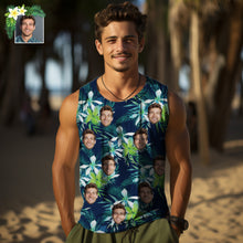 Custom Thick Face Tank Tops Men's Sleeveless Shirt Leaves Petal - SantaSocks