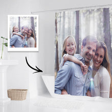 Custom Family Photo Shower Curtain Custom Backdrop Polyester Waterproof