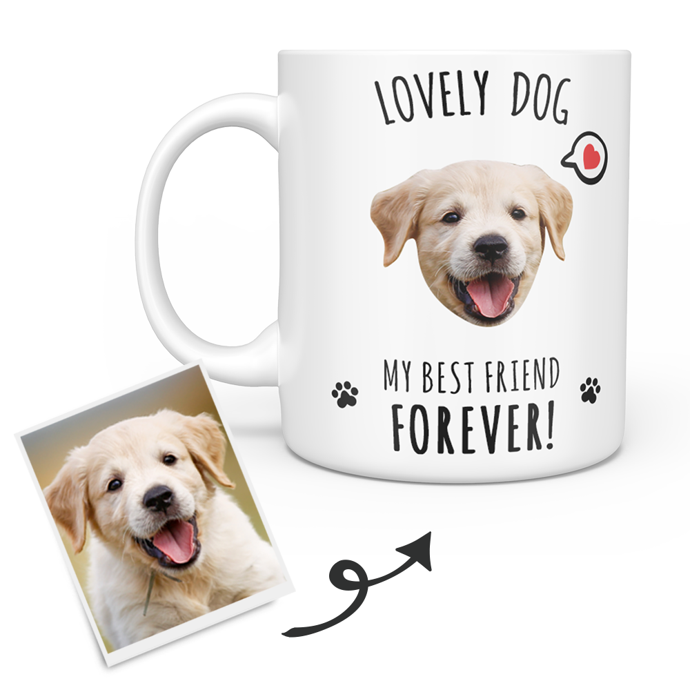 Personalized Dog Mug - Custom Pet Mug - Puppy Face - Best Friend Forever