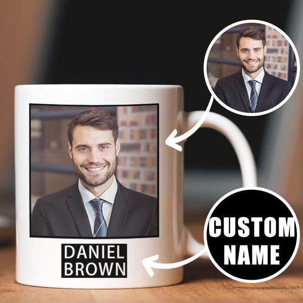 Custom Photo Mug with Text, Dunder Mifflin Ceramic Mug - the Office World's Best Boss