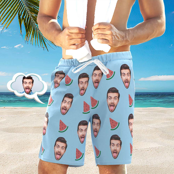 Personalized Face Photo Lounge Shorts Funny Gifts For Him Unique Gift With Drawstring