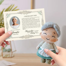 Custom Crochet Doll Handmade Dolls from Personalized Photo with Memorial Card Remember Your Loved One - SantaSocks