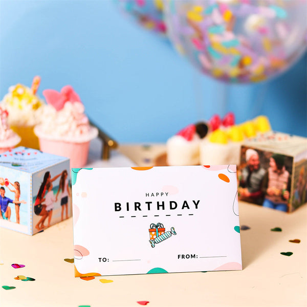 Personalized Surprise Confetti Card Birthday Exploding Box Card Custom Photo 3D Pop-Up Greeting Card