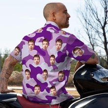 Custom Hawaiian Shirts Dark Orchid Camouflage Personalized Aloha Beach Shirt For Men