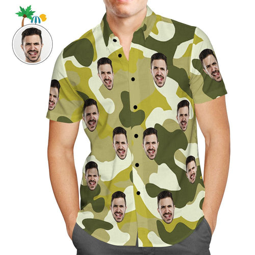 Custom Hawaiian Shirts Auqamarin Camouflage Personalized Aloha Beach Shirt For Men