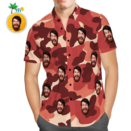 Custom Hawaiian Shirts Light Coral Camouflage Personalized Aloha Beach Shirt For Men