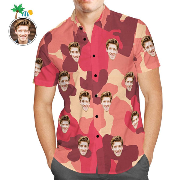 Custom Hawaiian Shirts Misty Rose Camouflage Personalized Aloha Beach Shirt For Men
