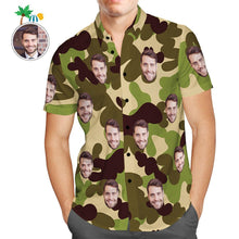 Custom Hawaiian Shirts Olive Drab Camouflage Personalized Aloha Beach Shirt For Men