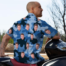 Custom Hawaiian Shirts Light Sky Blue Camouflage Personalized Aloha Beach Shirt For Men