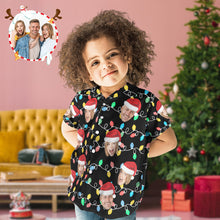 Custom Face Kid's Hawaiian Shirts Personalized Photo Christmas Family Xmas Leds Aloha Shirts