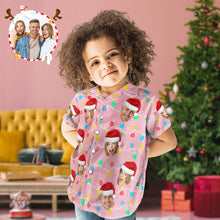 Custom Face Kid's Hawaiian Shirts Personalized Photo Christmas Family Xmas Leds Aloha Shirts