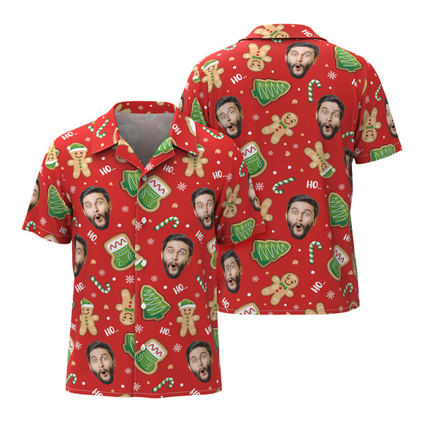 Custom Face Hawaiian Shirts A Cosy Little Men's Christmas Shirts Gift