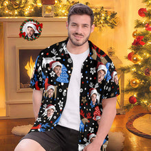 Custom Face Hawaiian Shirts Personalized Photo Gift Men's Christmas Shirts Christmas Reindeer
