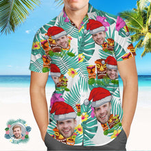 Custom Face Hawaiian Shirts Personalized Photo  Name Gift Men's Christmas Shirts Merry Christmas Gifts