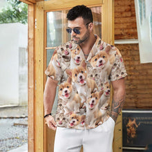 Custom Pet Face Hawaiian Shirt Men's All Over Print Aloha Shirt Two Faces Shirt Gift - SantaSocks