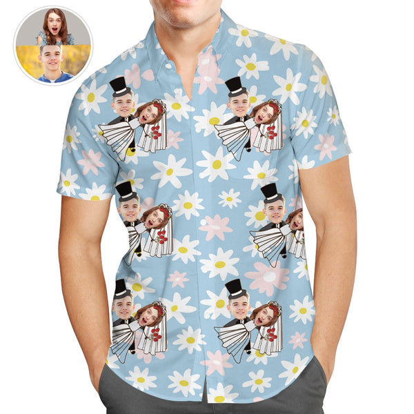 Personalized Couple Photo Hawaiian Shirt, Funny Wedding Shirts, Best Valentines Gift