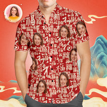 Custom Face Hawaiian Shirts Personalized Photo Shirt Chinese ''fu''